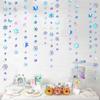 PinkBlume Rainbow Snowflake Paper Garland, Party Decorations, Approximately 16m Long, Winter Snowflake Streamers, Winter Wonderland Design, Frozen