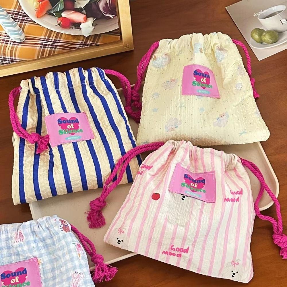 Portable Drawstring Storage Bag Drawstring Cartoon Makeup Bag Underwear Clothing Bag  Home Supplies