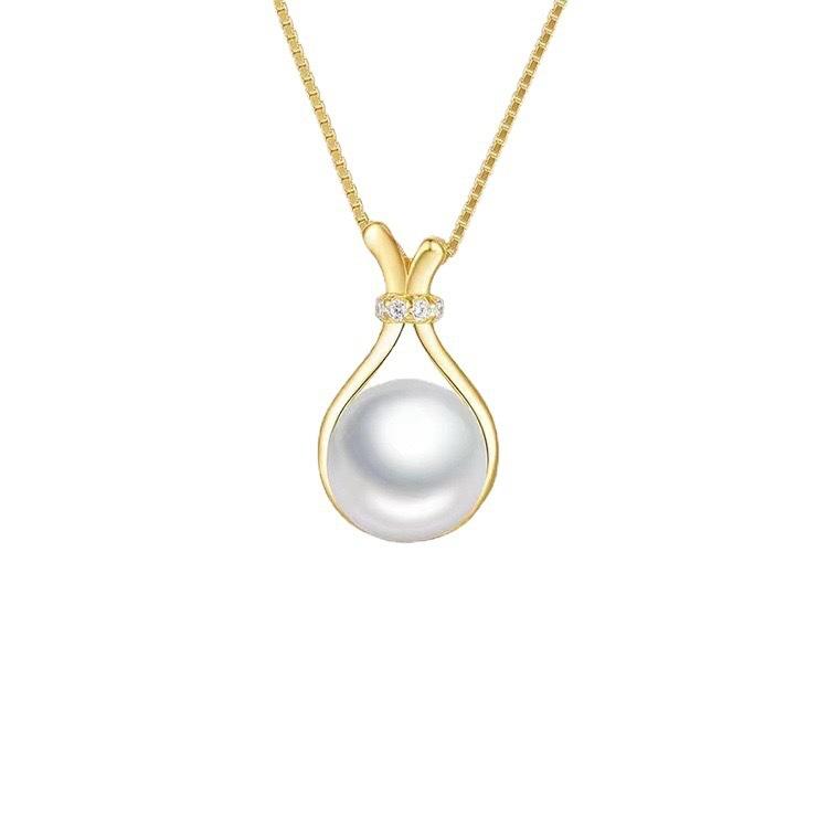 Lucky Bag Necklace Women'S Imitation Freshwater White Pearl Pendant Ins Wind Niche Light Luxury Versatile Design Collarbone Chain Quality