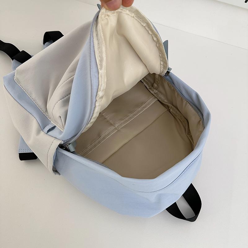Contrast Color Backpack Junior High School Student Schoolbag Women's Lightweight Backpack