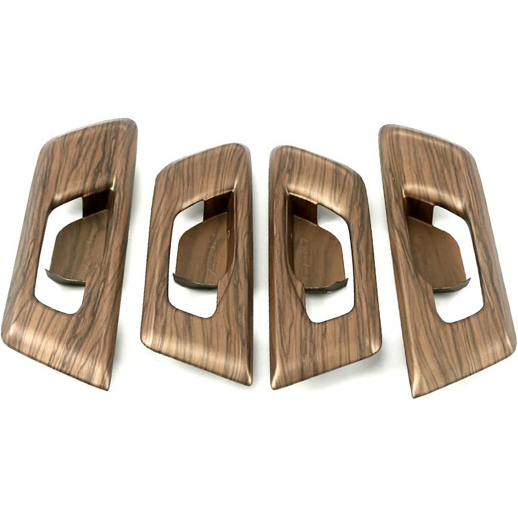 Car Accessories Fit for Honda CR-V CRV 2017 2018 2019 2020 2021 2022 Interior Door Handle Bowl Cover Trim Decoration Frame (Peach Wood) ABS 4 PCS