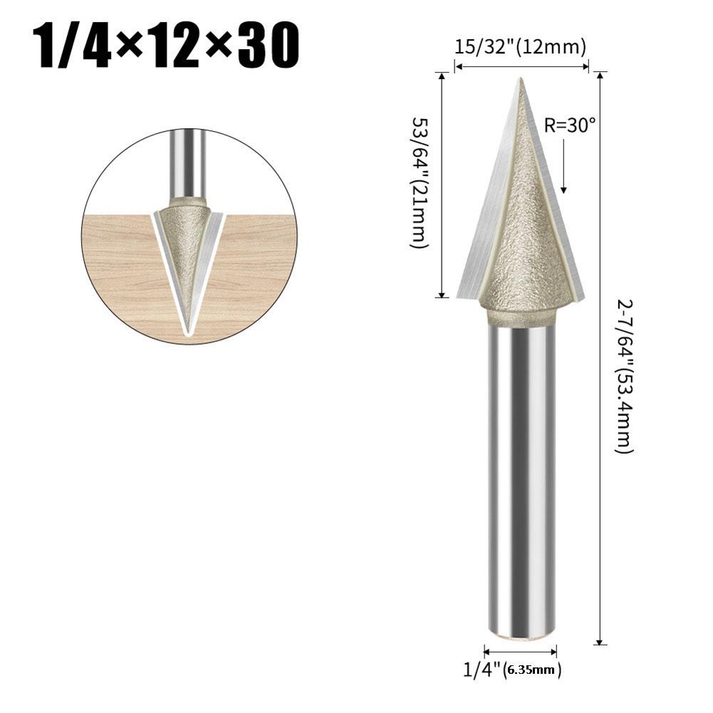 1pc 30 Degree V-Shaped Engraving Router Bit Carbide V Bit 1/4 6mm Shank Milling Cutter For CNC Woodworking Engraving Machine