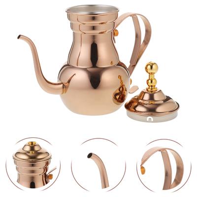 Kaffeekanne Wasserkocher Tee mit Griff Lange Schmale Ausguss Metall Teekanne Edelstahl Reise