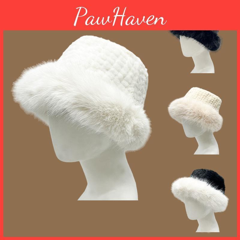 Fisherman Hat Plush Winter Warm Bucket Hats Ear Protection Outdoor Gift Cap
