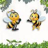 2 Stück Sonnenbeständige Garten-Bienen-Hängeplakette Wasserdichte Außen-Bienenkunst Hängend Innenhof Außenbereich