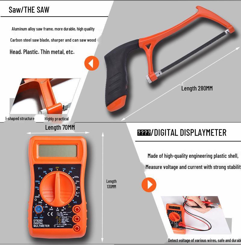 Set Multifuncțional de Uz Casnic: Cheie fixă, Șurubelniță și Kit de întreținere zilnică