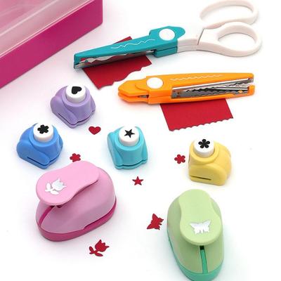 8pcs Box Creative Hole Punch Set Children DIY Scrapbooking Paper Punch Random Pattern Color For Greeting Card Craft Tools