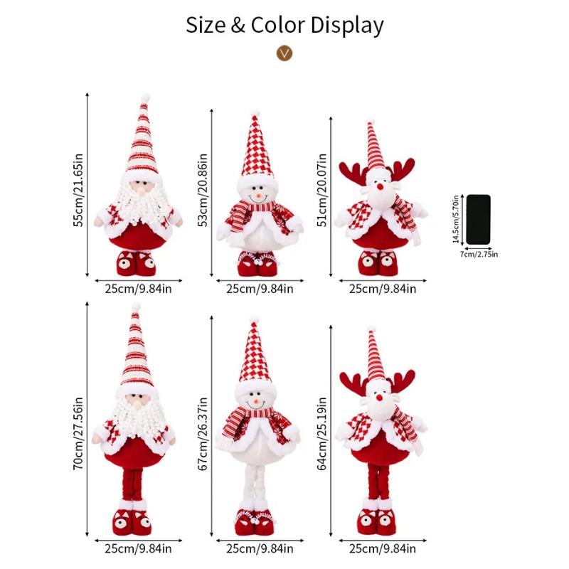 1pcs Christmas Elk Decorations Retractable Large Standing Reindeer Plush Doll Toys  Christmas Tree Decor Table Ornament