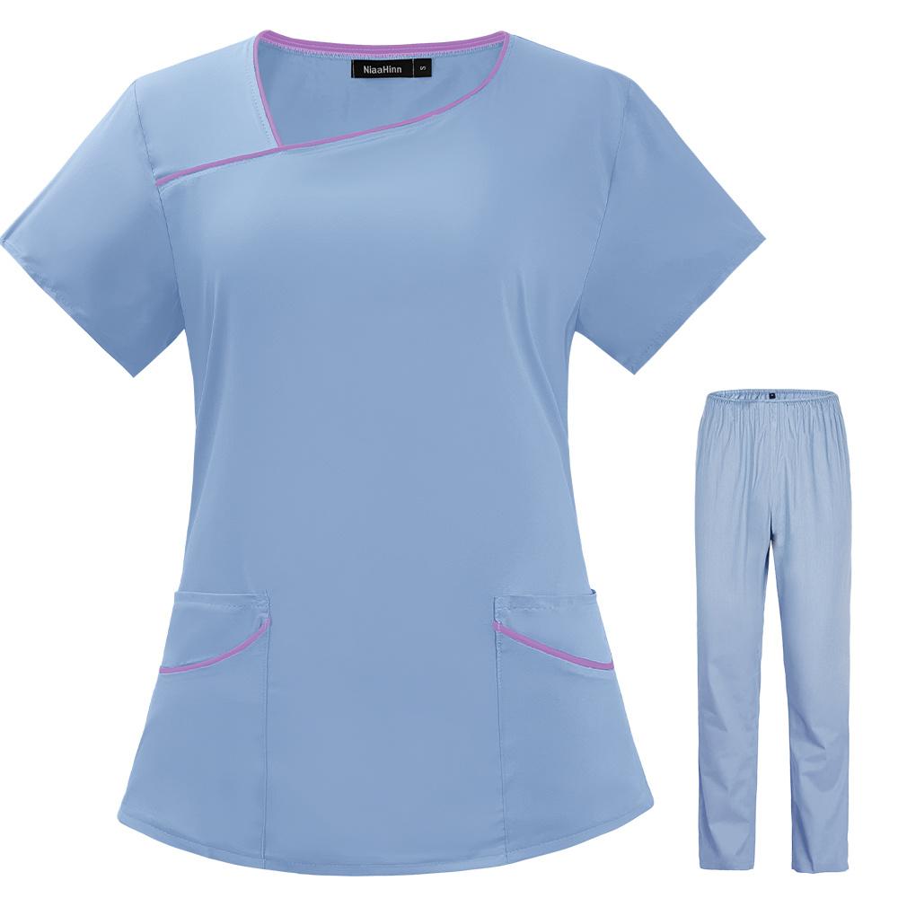 Moterų gydytojų uniformos slaugytojų šveitimo rinkinys Slaugytojo darbo drabužiai Moterų sveikatos priežiūros apranga Darbo drabužiai Viršutinė ir kelnių šveitimo uniforma