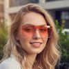 European And American New Metal Box One-Piece Spice Girl Fashion Sunglasses Outdoor Versatile Street Sunglasses Trendy Glasses Women