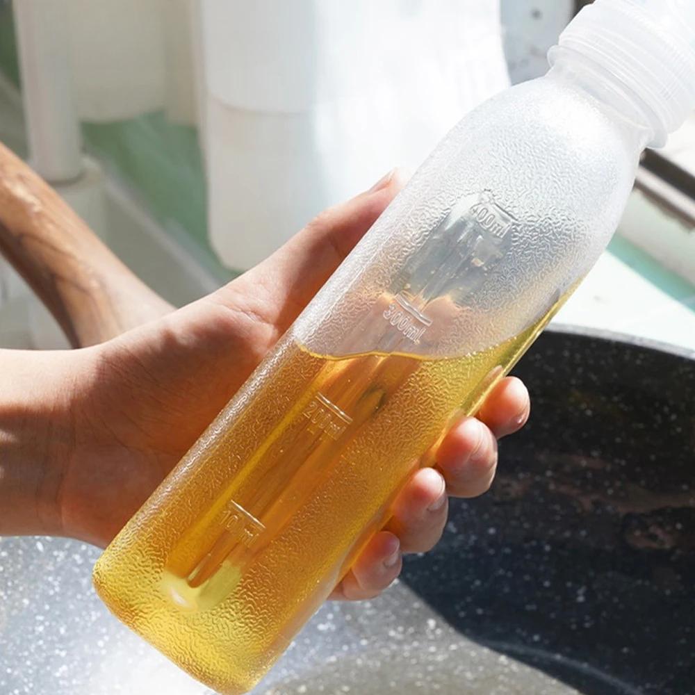 300500ml Oil Bottle Transparent Olive Oil Pot Soy Sauce Leak-Proof Kitchen Cooking Household Camping BBQ Tools