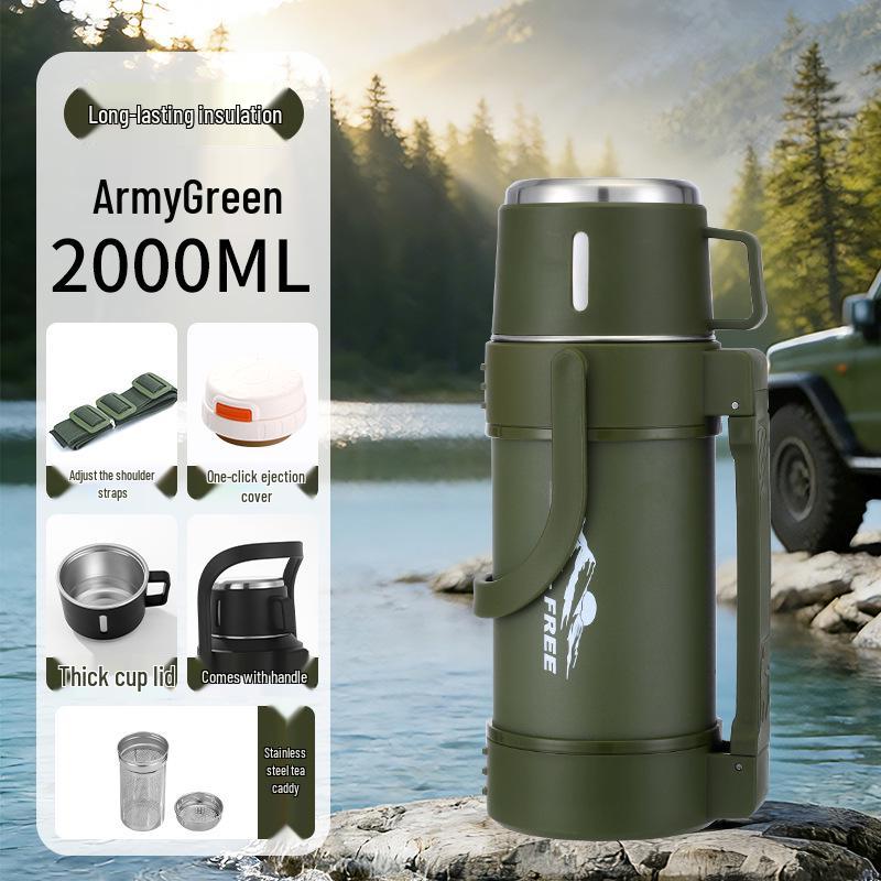 Large Capacity 304 Stainless Steel Thermos Cup - Portable Outdoor Travel Kettle for Hot Water