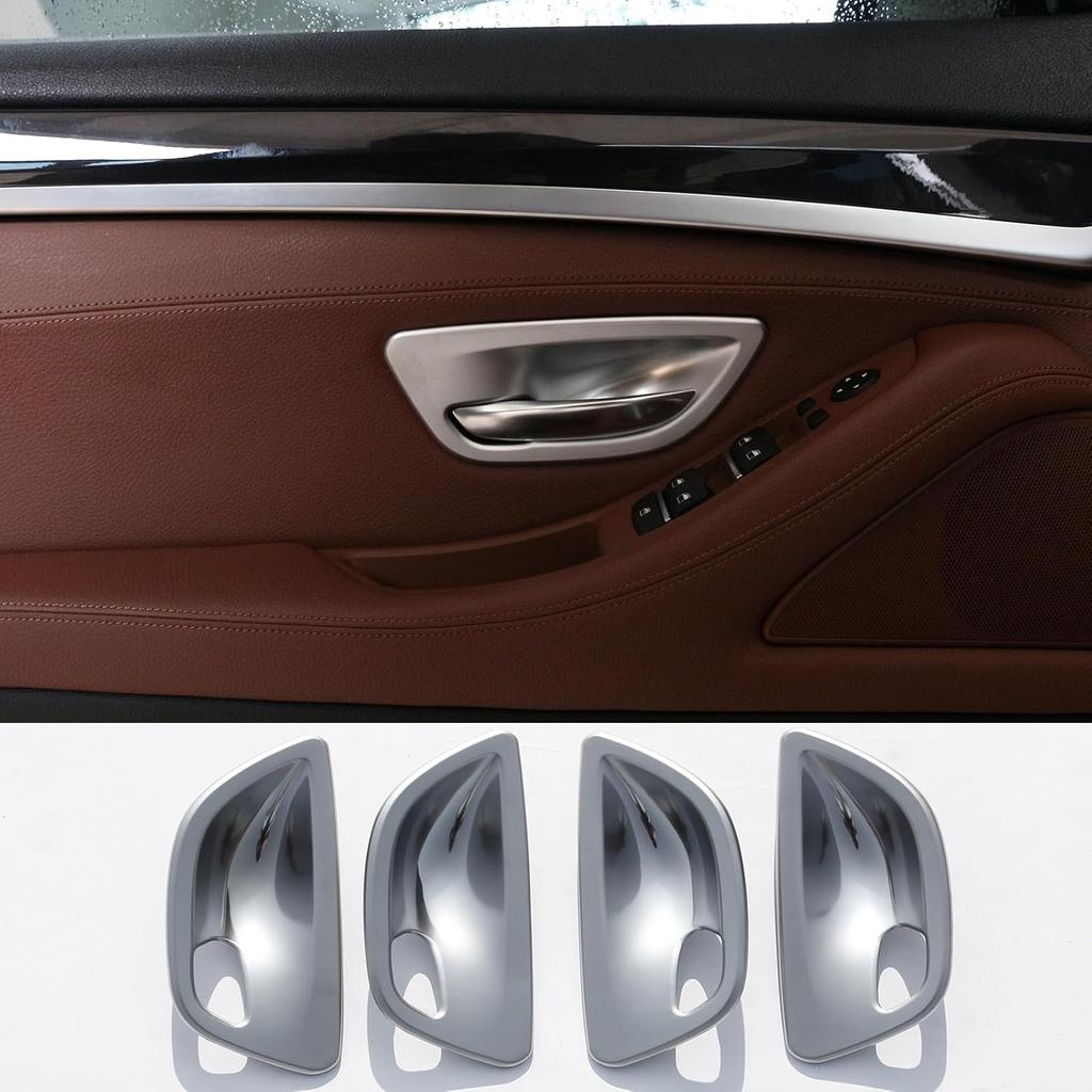Sekhyna Inner Door Handle Cover Trim Compatible with BMW 5 Series F10 520 528 525 2011-2017 ABS 4PCS Interior Door Bowl Anti Scratch Protection Cover