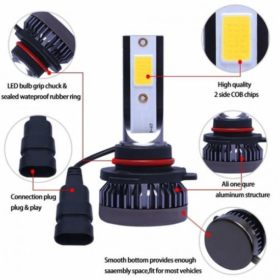 2x 9005 HB3 LED Headlight High/Low Beam Conversion Bulbs Kit 3000K Xenon Yellow