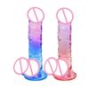 7-Inch Colorful Glass Dildo Color Jelly Penis Female Gradient Dildo Massage Stick Butt Plug Factory