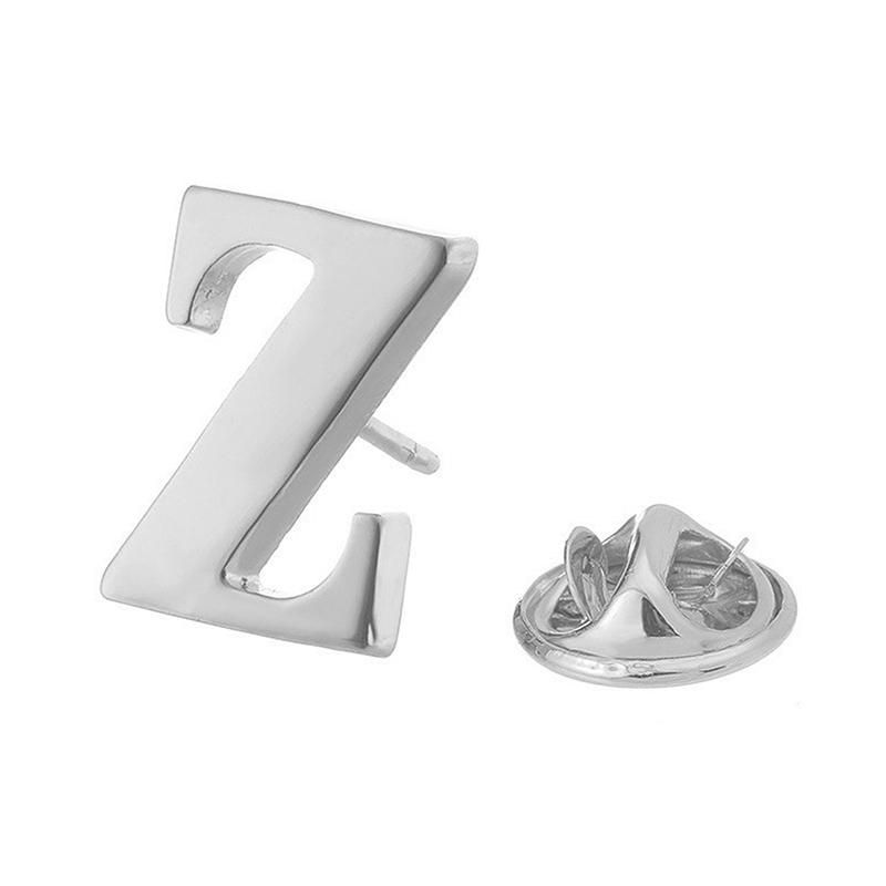 High Quality Classic Style Silver Letter A-Z Metal Brooch Women Men'S Lapel Pin Women'S Hat Scarf Backpack Badge Jewellery