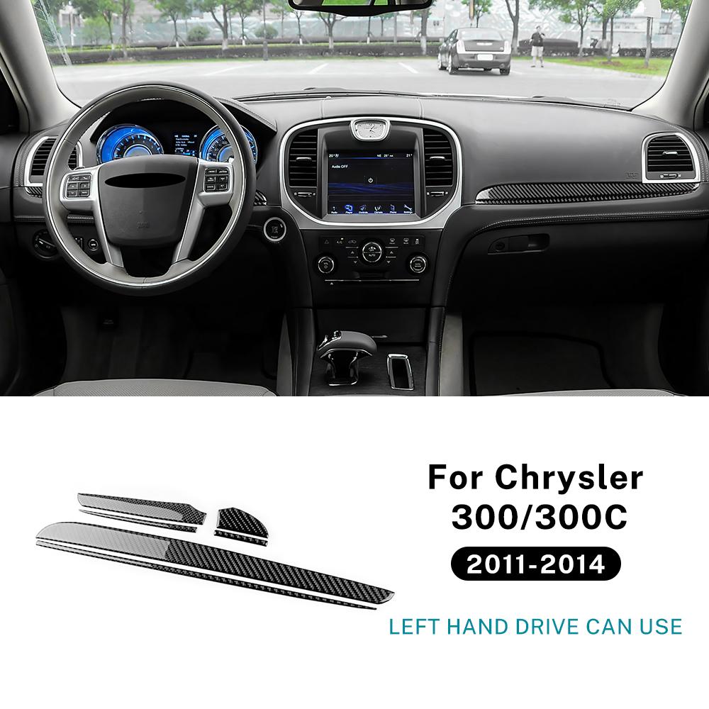 Real Soft Carbon Fiber Sticker For Chrysler 300 300C 2011 2012 2013 2014 LHD RHD Car Driver Passenger Co-pilot Trim Accessories