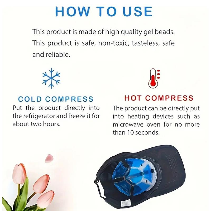 PVC Gel Ice Pack Reusable Cooling Pad For Helmets & Hats Portable Brain Cooling Pad Outdoor Activities & Summer Sun Protection