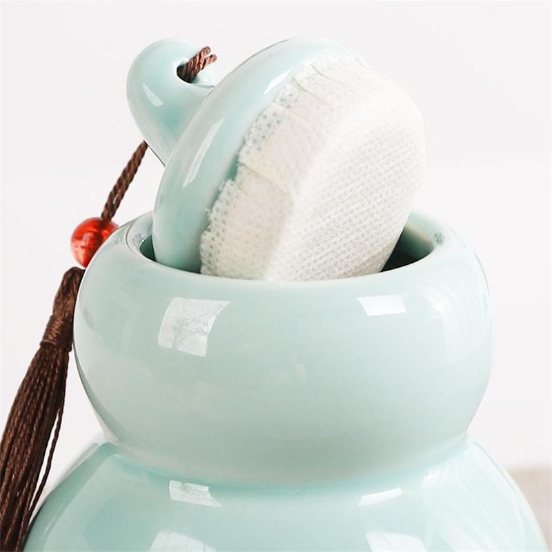 Resist fire dragon vintage gourd ceramic desktop ornaments lotus sealed moisture storage incense powder canisters tea canisters