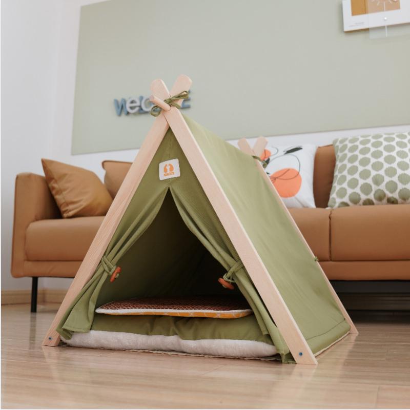 Husdjurstält boet Canopy Design Japansk och koreansk stil kabin kattsand Lyxmodeller för hundar och katter