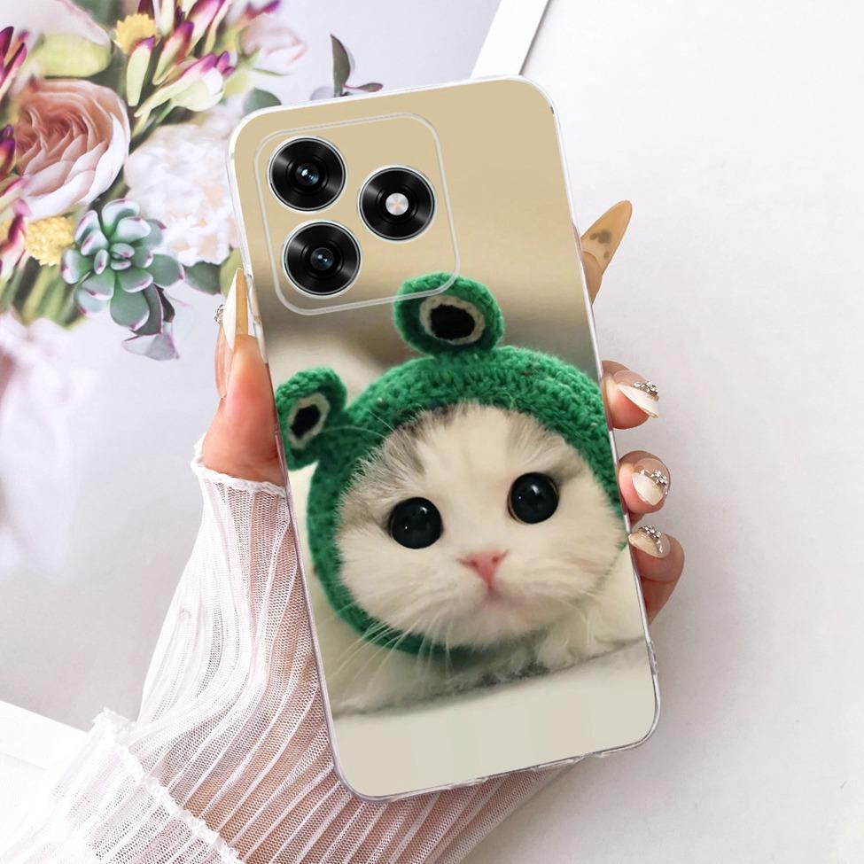 Etui na Honor X5C Plus Pokrowiec Przezroczysty Luksusowy Uroczy Kot Moda Motyl Fajny Malowany Obudowa Na Honor X5cPlus