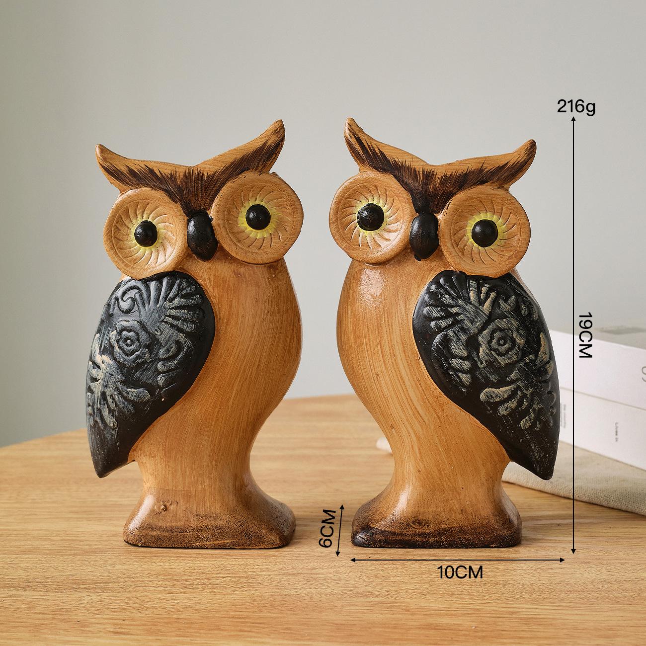 

Handmade Painted Modern Minimalist Wooden Craftsmanship Owl Ornament Creative Animal Home Restaurant Decoration