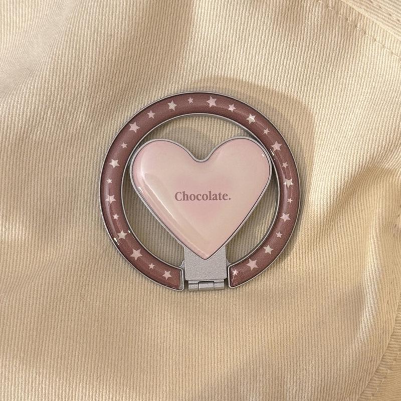 Korean Style Colorful Heart Magnetic Phone Stand with MagSafe Compatibility Single Stand