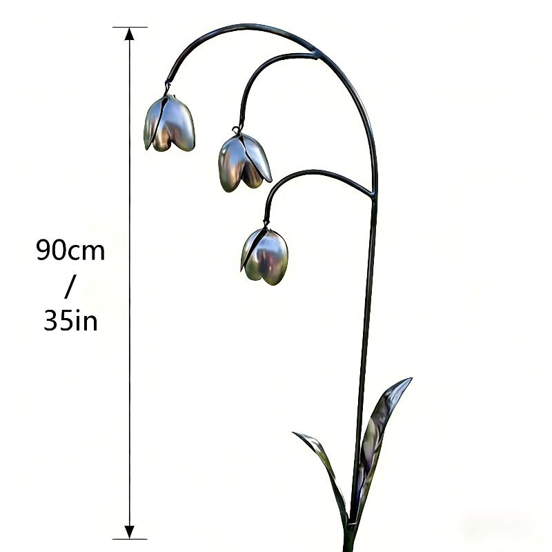 Metal Lily Of The Valley - Garden Decoration, Scrap Metal Art, Weather-Resistant Outdoor Decor, Lily Of The Valley Decorative