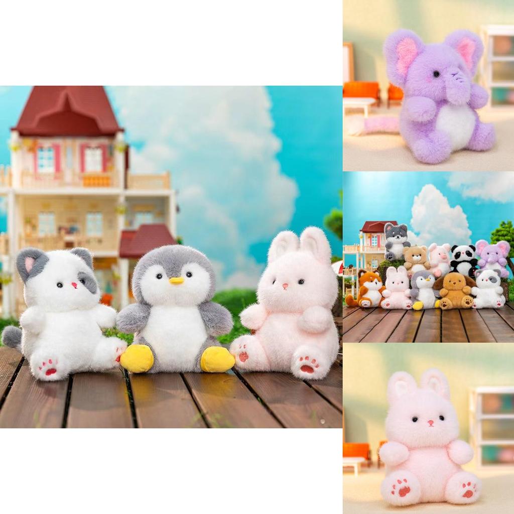 Plush Penguin Bear Rabbit Toy With Short Pile Soft Fabric For Kids And Collectors
