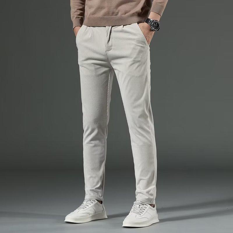 

Чоловічі вельветові брюки слім фіт Чоловічий одяг Еластичні повсякденні штани Модні чоловічі ділові робочі штани 29 бежевий