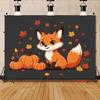 2D Fall Themed Backdrop 2D Cute Fox with Pumpkins Background for Thanksgiving Event Decoration