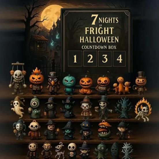 31 Nights of Fright Halloween Nedtellingskalender med Figurer 7/15/31 Dager Adventskalender Mini Skummel Dukke Samleobjekt Skrekkfigurer
