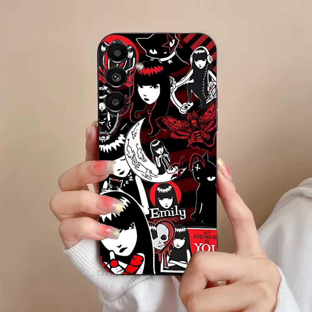 Comics Emily The Strange Phone Case For Samsung S25,24,21,22,23,S30,Ultra,S20,Plus,Fe,Lite,Note,S10,S9,Black Soft Shell