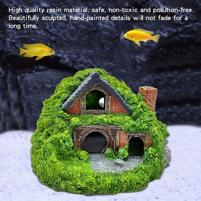 1 Piece Resin Aquarium Decoration - Fighting Fish & Reptile Hidden Cave, Ideal Landscape Accessory