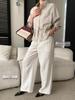 Sinan Tencel Linen Drawstring Wide-Leg Floor-Length Casual Pants SN8668