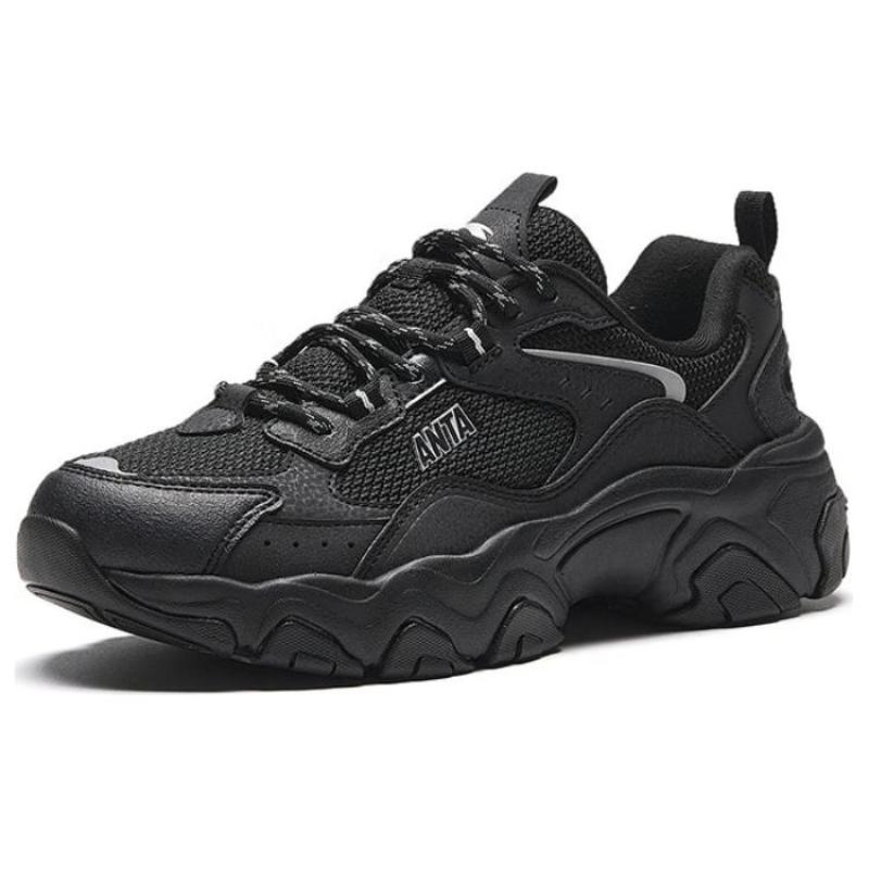 Anta Meteorite Anti-Slip Wear-Resistant Low-Top Chunky Sneakers Women's Black Sneakers 122348851-2