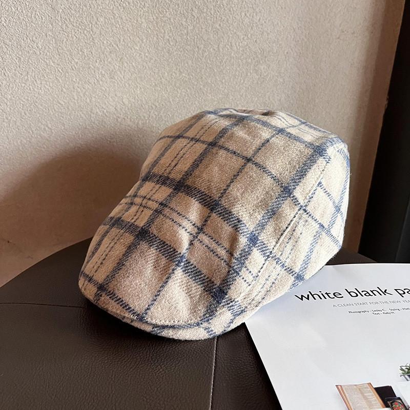 Pattern Checkered Fashion Women Casual Duckbill Cap For Summer Autumn And