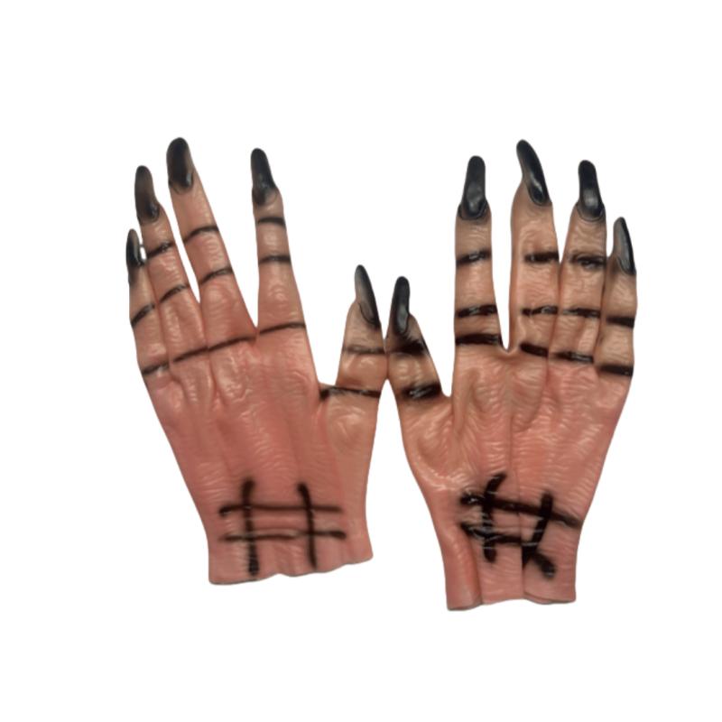 1 Paar Requisiten Tier Rollenspiel mit Horror Partyzubehör, Halloween Bar Verkleidung Geisterhandschuhe