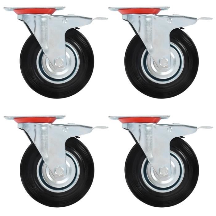 VidaXL Roulettes pivotantes avec double frein 4 pcs 125 mm