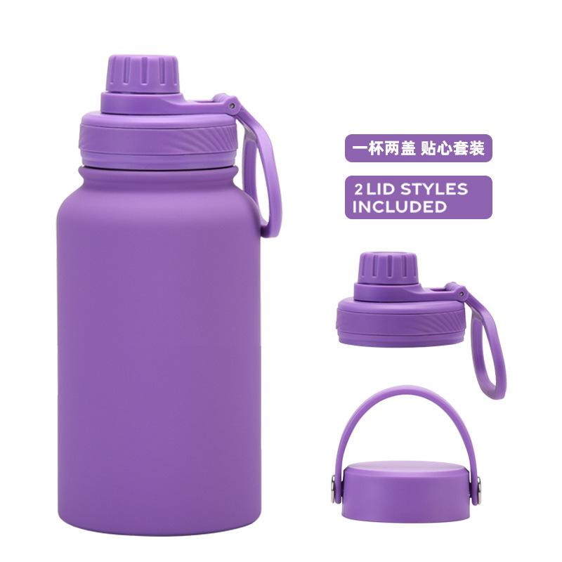 Ein Becher mit Doppelwand 650 ml Edelstahl Thermosbecher Große Kapazität Wasserbecher Tragbar Outdoor Doppelwandig Trinkflasche Sportkessel