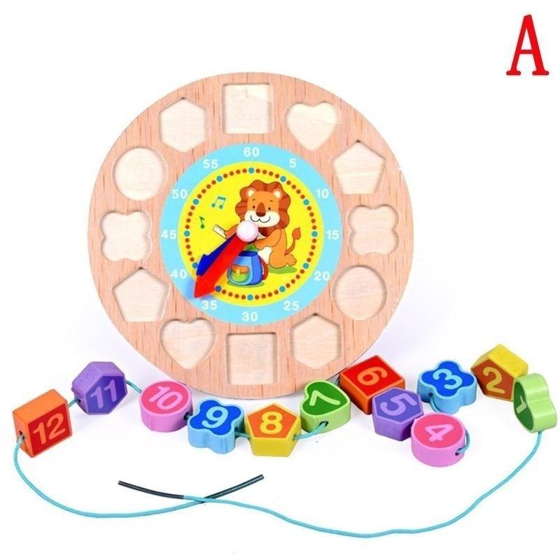 

Simingyou 4 модели пазлов 1 шт. животные мультфильм обучающая игрушка детские цифровые деревянные часы A