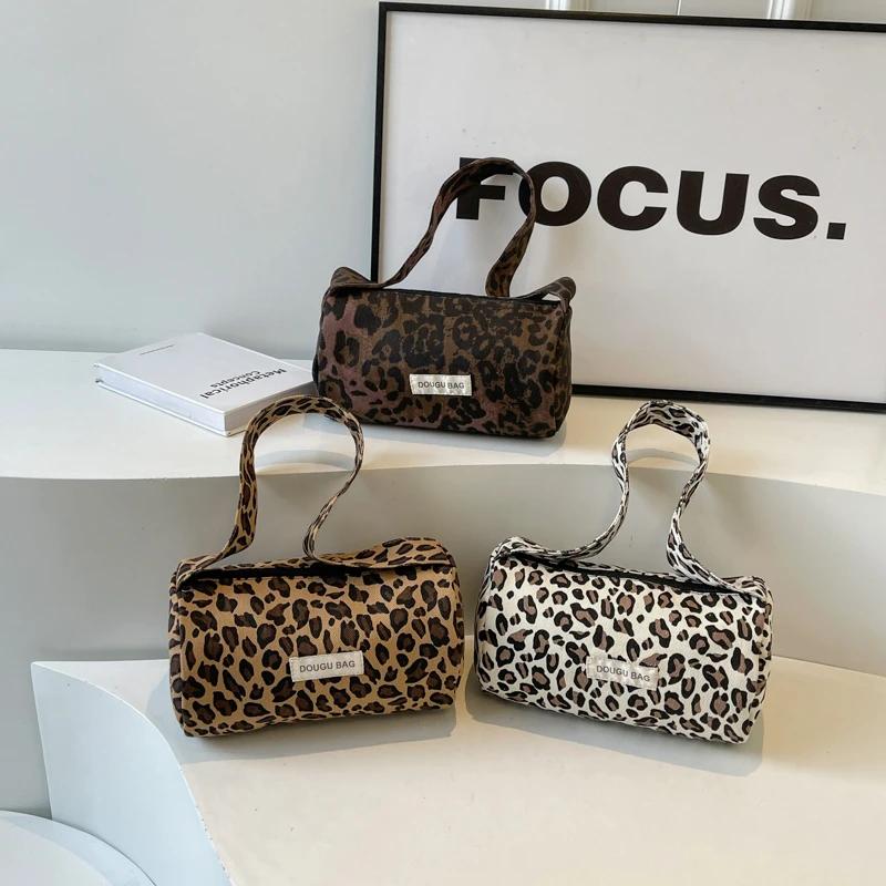 Leopard Pattern High Quality Women's Shoulder Bags Zipper Trendy Handbags Versatile  Casual