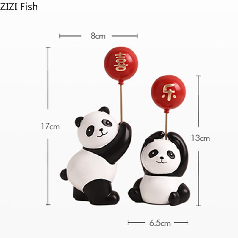 Rzeźba Pandy Rzemiosło z Żywicy Dekoracja Foyer Rzemiosło Ozdoby Dekoracja Biurka Statuetka Zwierzęcia Dekoracja Domu Prezenty Artystyczne