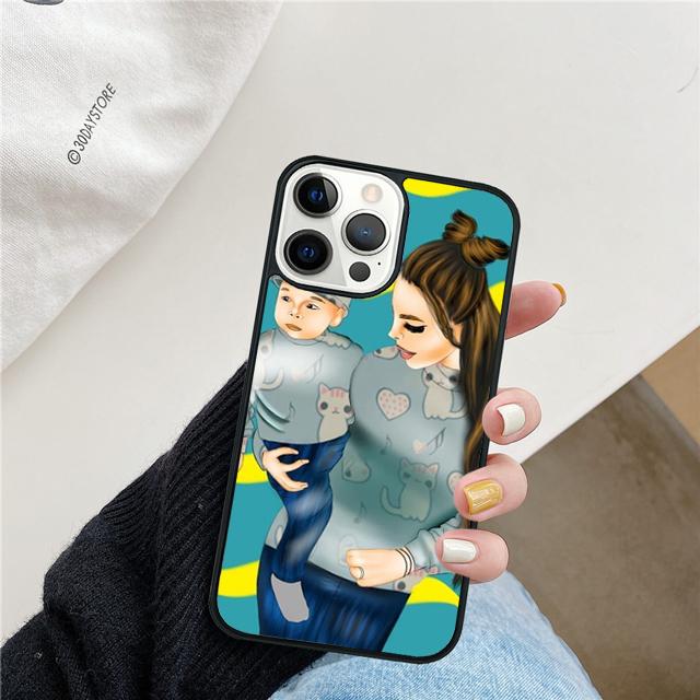 Mom Dad Baby Family Coque Shell For iPhone 17 Air 15 16 14 13 12 Pro Max 11 Pro Max Plus Phone Case Cover