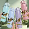 1PC Tiger Wild Animal Graphic 750ml Sports Water Bottle Leakproof Straw Lid Outdoor Office Home