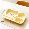 Cartoon Plastic Divided Dinner Plate Large Capacity Children Fruit Salad Plate Reusable Breakfast Food Plate Microwave Heatable