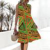 Plus Size V Neck Sleeveless Dress Natural Small Floral Print For Urban Garden Stroll