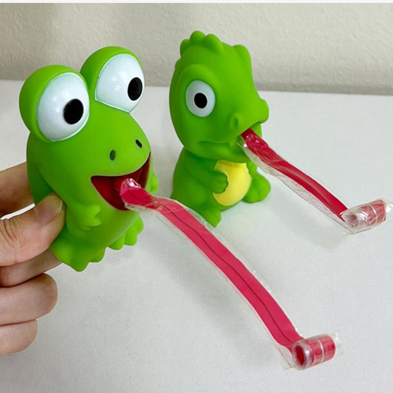 Tongue Sticking Frog Dinosaur , Pinching Toy, Creativity, Funny Bb Vocalization, Rebound, Venting Decompression Toys