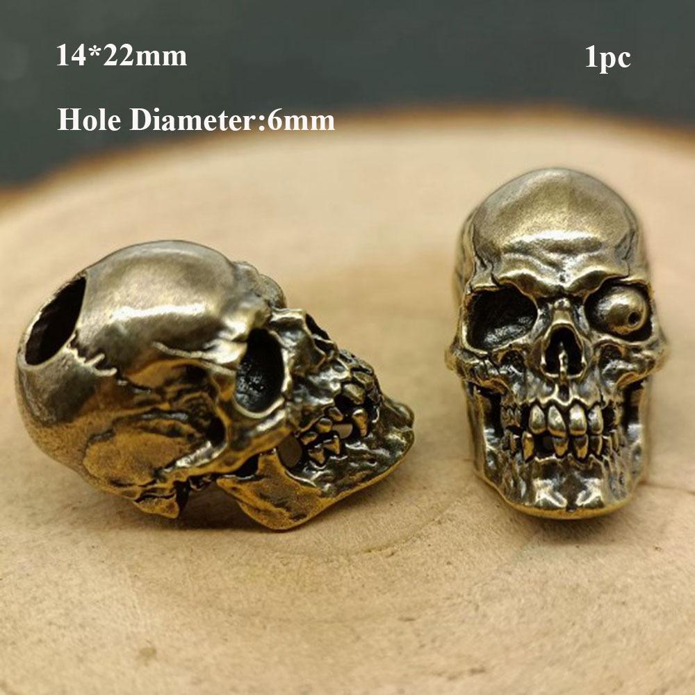 

DIY Ювелирные изделия Аксессуары Ретро Череп Голова Подвеска Шармы Паракорд Бусина EDC Инструмент Для Отдыха На Природе 7