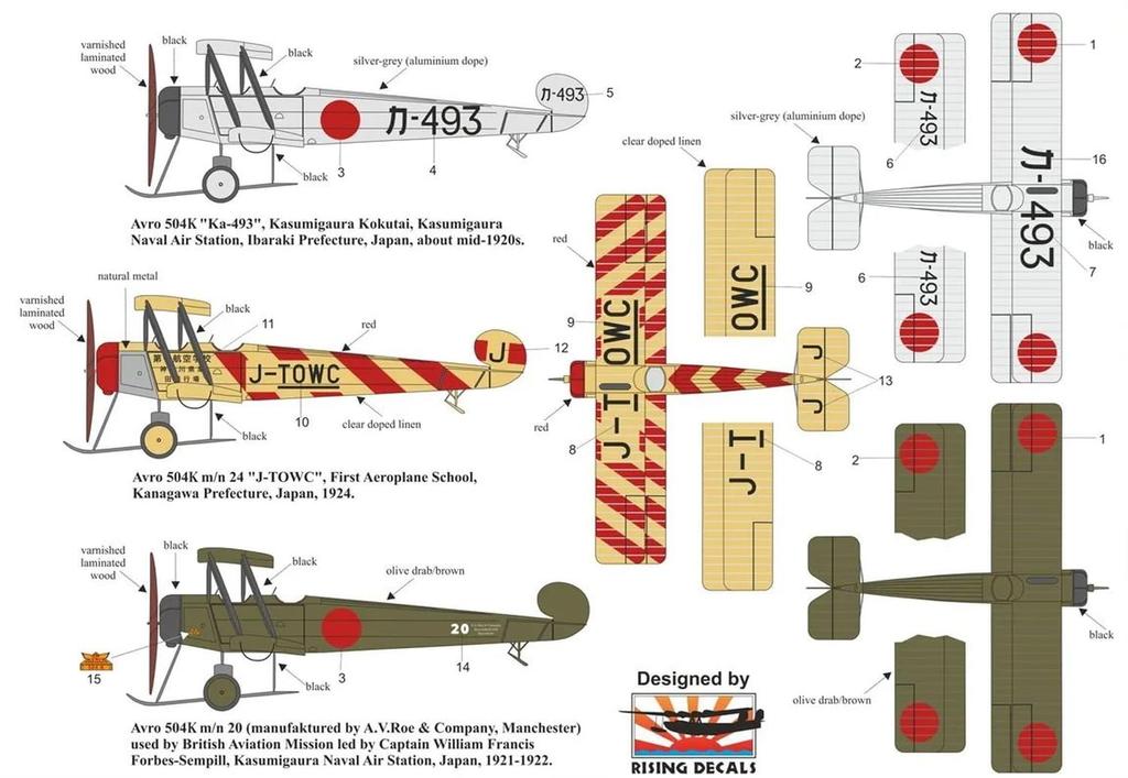 KP model 1/72 scale Avro 504K plastic model kit for Japanese users, KPM0461